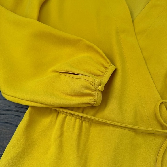 J. Crew Vibrant Yellow Wrap Blouse - Picture 4 of 6